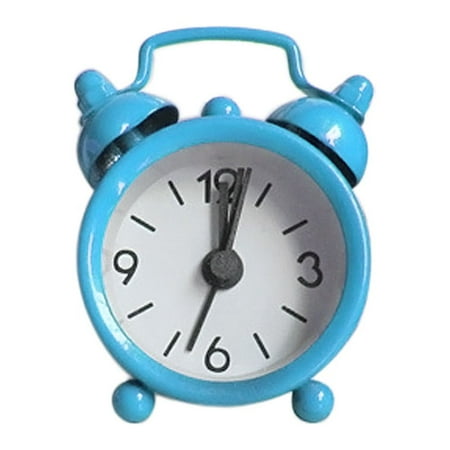 FNGZ Clock Clearance Creative Clock Cute Small Alarm Metal Alarm Clock Small Electronic Mini Clock Blue