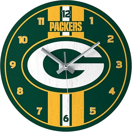 FOCO NFL Unisex-Adult NFL Team Logo Stripe Wall Sign Clock