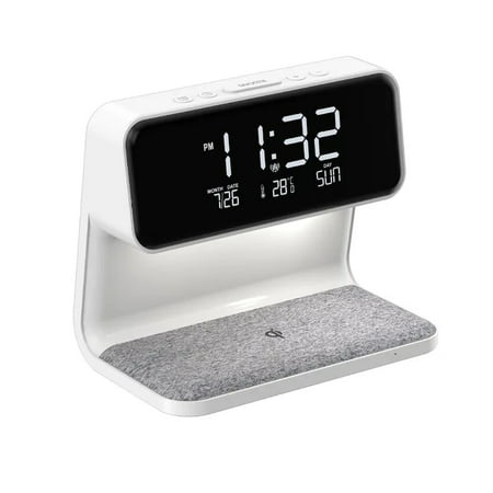 For 3 In 1 Bedside Lamp Wireless Charging LCD Screen Alarm Clock Wireless Phone Charger For Smart Alarm Clock Lamp