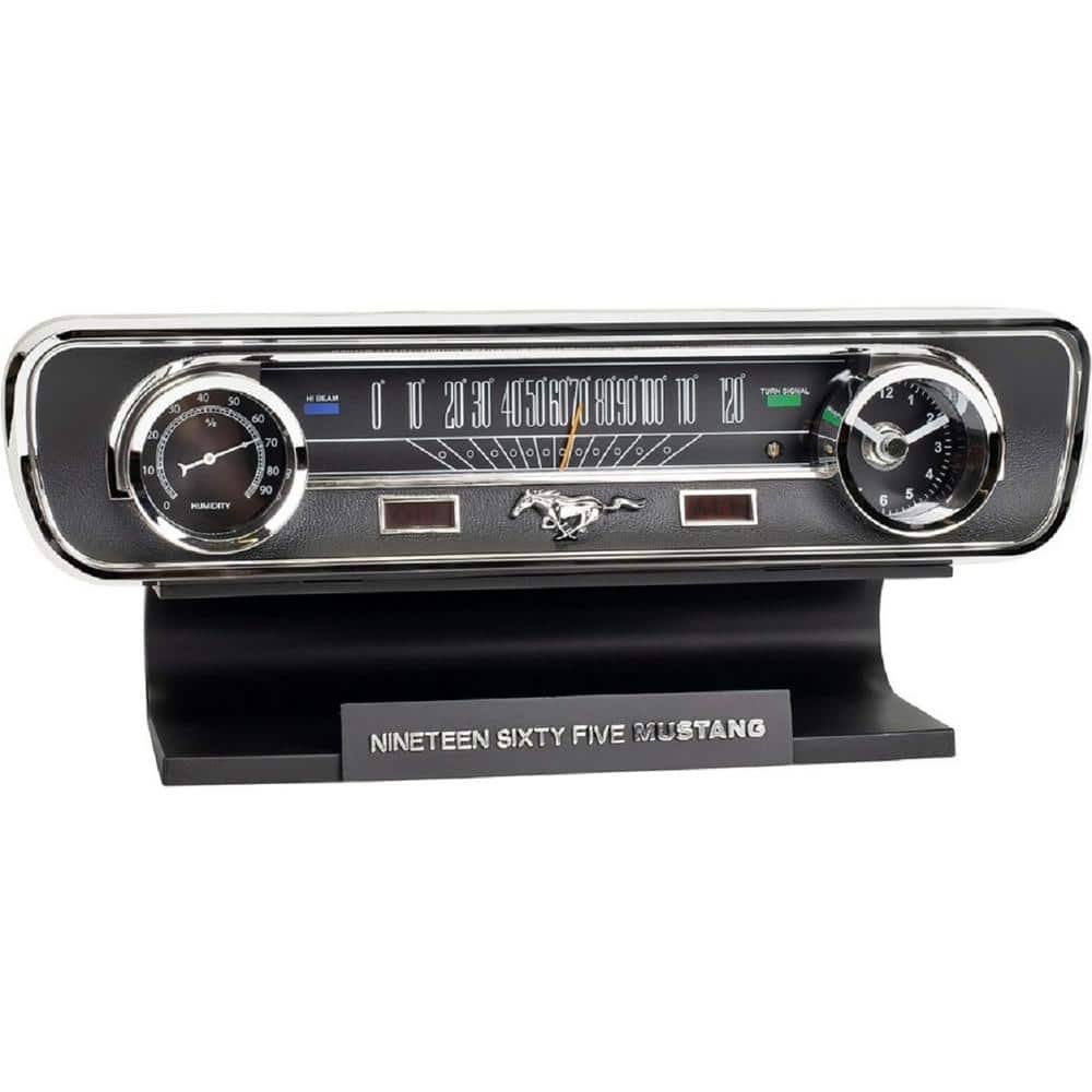 Ford 1965 Mustang Vintage Dashboard Tabletop Desk Thermometer Sound Clock