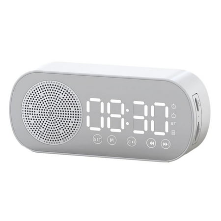 Fovolat Alarm Clock with Radio Digital Alarm Clock for Desk Wireless Speaker Alarm Clock Clock Radio Desk Digital Alarm Clock with Speaker for Teen Boy Girl Kitchen Bedroom Office well-suited