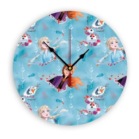 Frozen Wall Clock, Clear Glass Dial, Silent and No Ticking Sound, Suitable for Bedroom, Office, School, Home and Living Room as a Gift or Decoration, Large Size 12 Inches