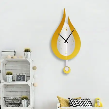 GENEMA Modern Water Dropping Design Wall Clock Creative Acyrlic Pendulum Clock for Home Bedroom Living Room Office Decoration Mute Time Clocks