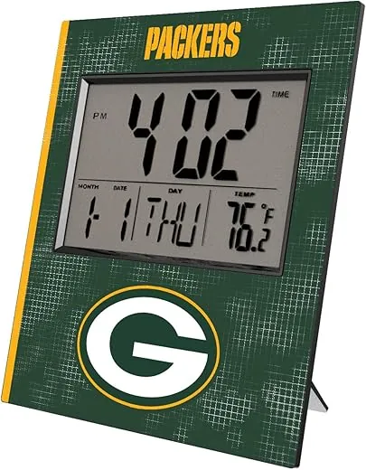 Green Bay Packers Cross Hatch Digital Desk Clock