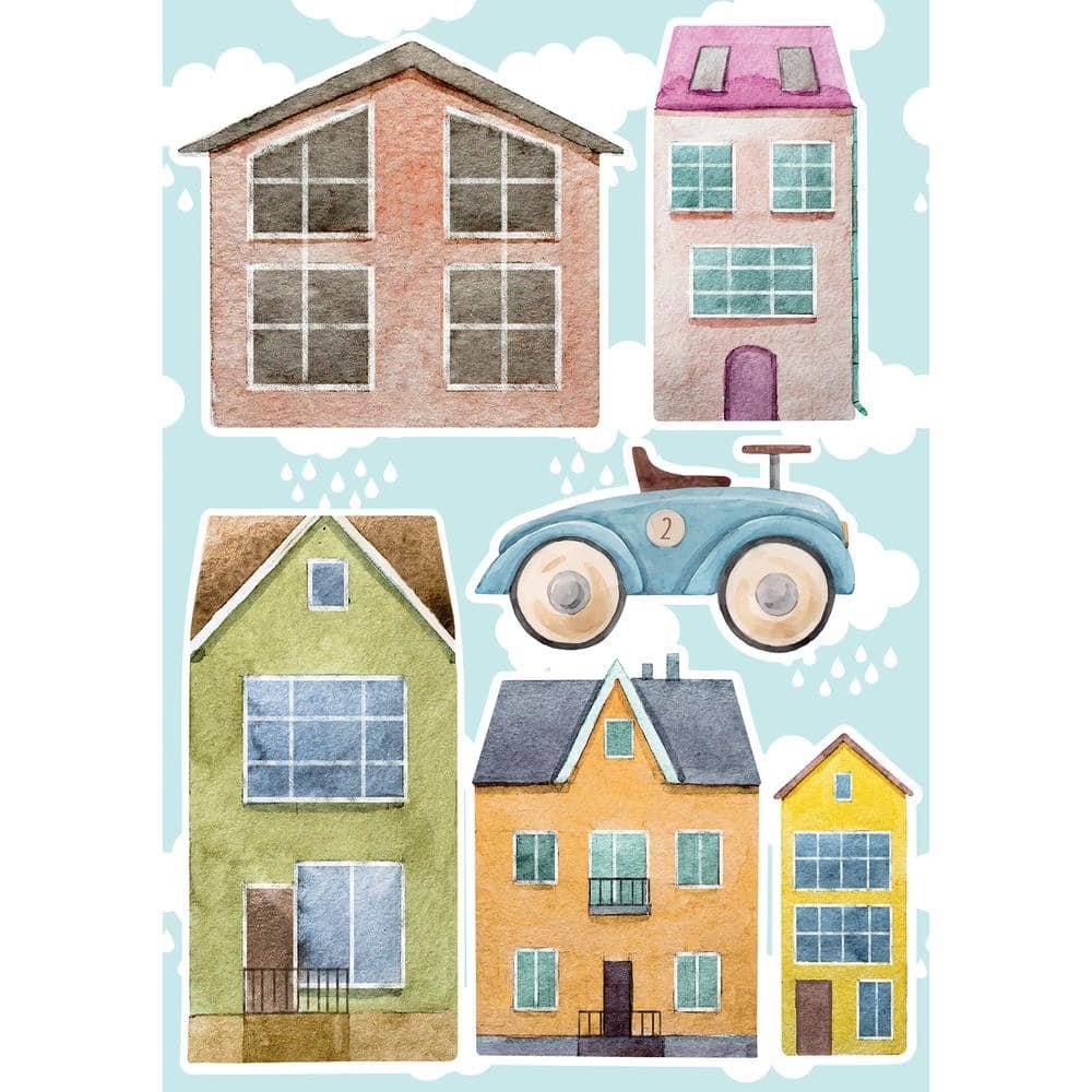 Green Semi-Gloss Old Town Wall Stickers