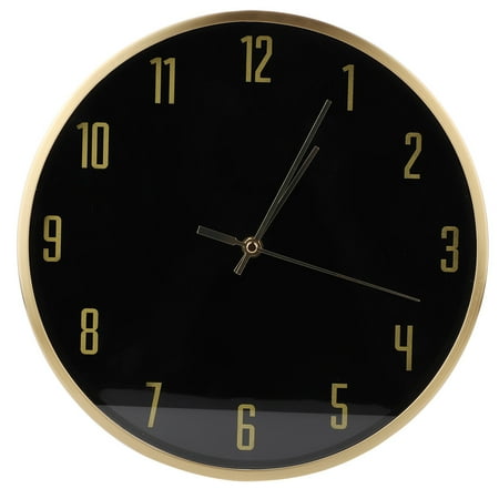 Gueiykk Simple Round Shape Home Brass Wall Quartz Silent Clock Time Decoration