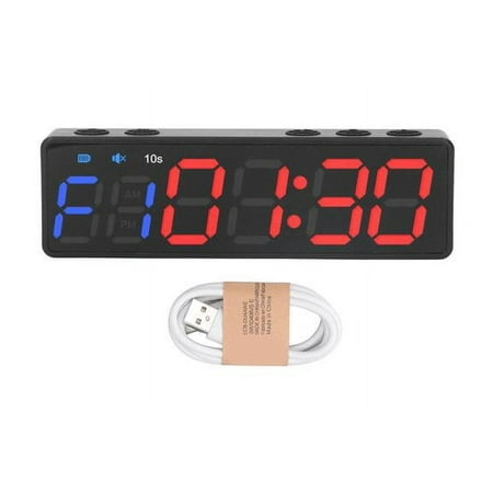 Gym Timer Portable Workout Interval Timer Fitness Clock Large Digital Display with Built in Powerful Magnet Blue and Red