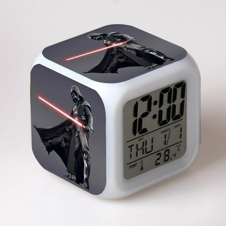 HANNTAOO LED Alarm Clock Star_Wars Pattern Creative Desk Table Clock Glowing Electronic Colorful Digital Clock for Unisex Adults Girl Boy Kids Children Toy Birthday Present Gift HTNL#832