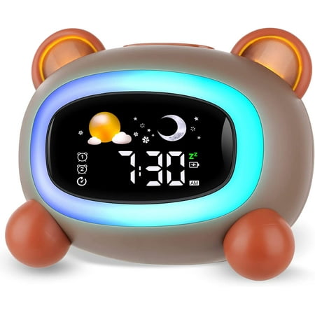 Hansang Alarm Clock for Kids, Ok to Wake Clock, Sleep Training Digital Clock with 5 Night Light