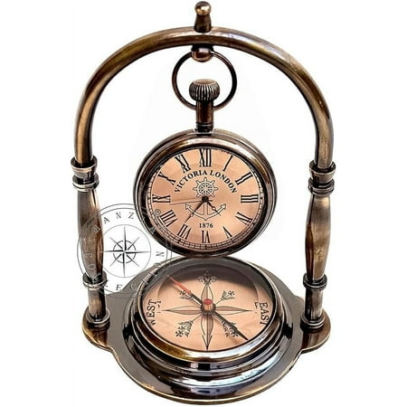 Hanzla Collection 3 Quartz Traditional Nautical Indoor Maritime Clock, Silent Mechanism