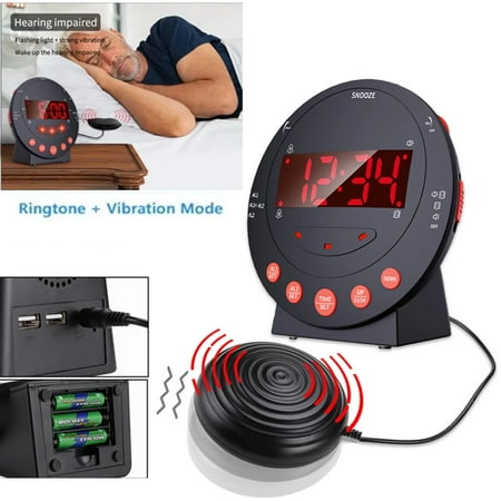 Haokaini Sonic Boom Alarm Clock, Extra Loud Vibrating Dual Alarm Clock, Loud Alarm Clock with Bed Shaker Vibrator and Digital Display, Vibrating Alarm Clock for Heavy Sleepers