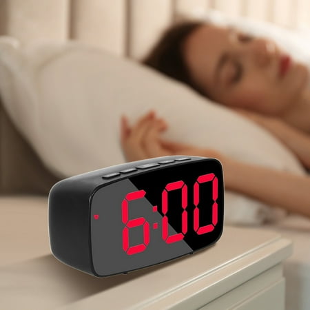 Harlier Digital Electronic Alarm Clocks for Bedrooms - Large LED Display, 3-Level Dimmer, 5V DC Plug-in or Battery Operated, 12/24H Display, Loud Alarms for Kids Elderly, Heavy Sleepers