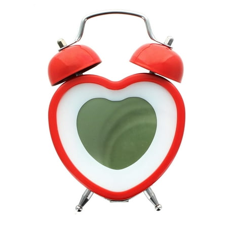 Heart Shaped Twin Bell Digital Alarm Clock, Red