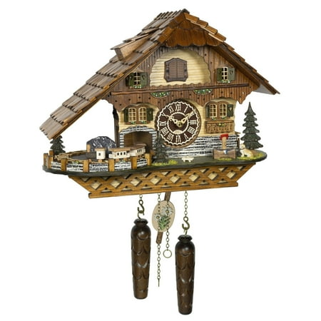 Hermle 16.5 Brown and Gray Moving Train Cuckoo Wall Clock