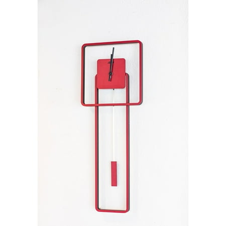 Hermle 27 Black and Red Modern Pendulum Wall Clock