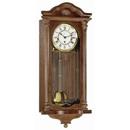 Hermle 27 Brown and White Regulator Pendulum Wall Clock