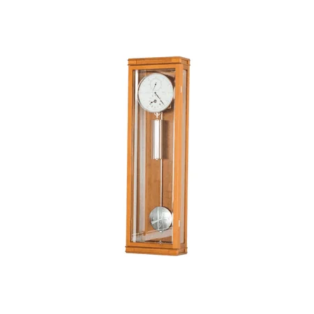 Hermle 37 Brown and White Rectangular Mechanical Regulator Pendulum Wall Clock