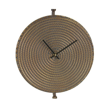 HomeRoots 15 Circle Bronze Metal Analog Wall Clock