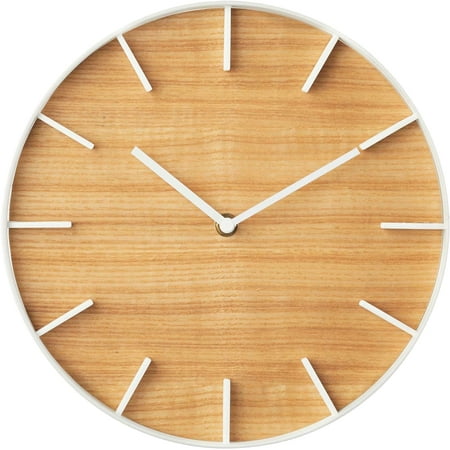 Home Wall Clock - Modern Wood Home Decoration Steel + Wood One Size Ash