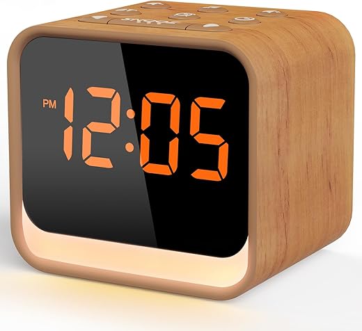 Housbay White Noise Machine with Alarm Clock for Bedrooms, Bluetooth Speaker, Sound Library, Gentle Wake Up, Sleep Routine, Brown Noise, Nature Sound Machine for Sleeping (Wood Tone)