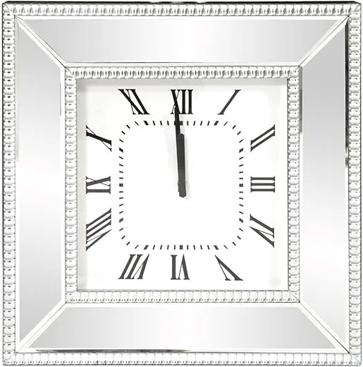 Howard Elliott 99172 Mirrored Wall Clock with Beaded Glass Trim