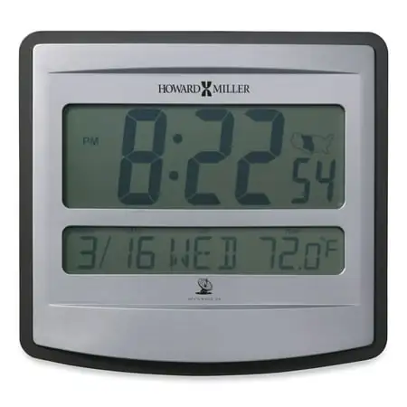 Howard Miller 625780 Nikita 8.75 in. x 8 in. Wall Clock - Silver/Charcoal Case