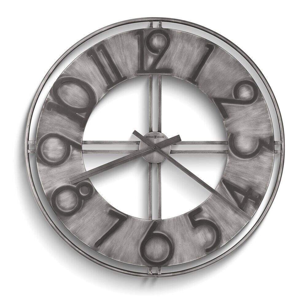 Howard Miller River Gallery 30 inch Brushed Silver-finish Iron Wall Clock