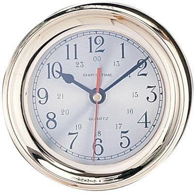 HS 6" Polished Brass Quartz Captain's Clock