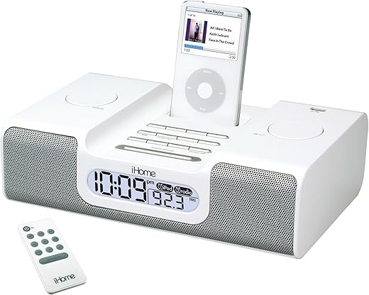 iHome iH6 Clock Radio for iPod (White)