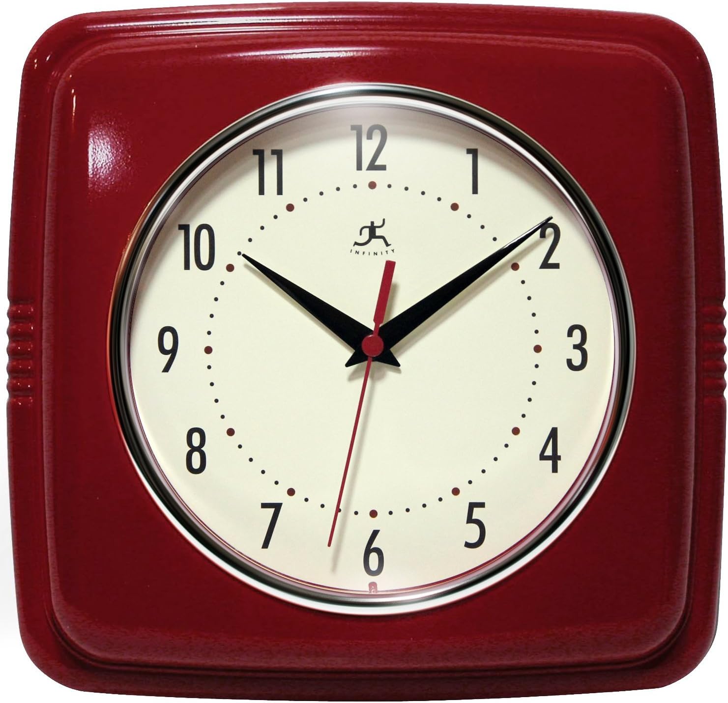 Infinity Instruments 13228RD-4103 Square Clock, Red