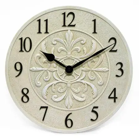 Infinity Instruments Blanc Fleur Weathered Off-White Outdoor 15-inch Analog Wall Clock