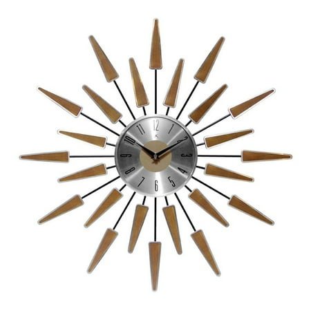 Infinity Instruments Satellite Starburst Mid-Century Modern Large 23 inch Wall Clock by - 23 x 2 x 23