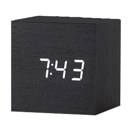 Intelligent Voice Controlled Alarm Clock Modern Wooden Wood Digital LED Clock= G9O5