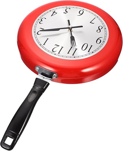 iplusmile 1 Set Pan Wall Clock Mute Design Wall Clock Creative Wall Clock Living Room Wall Clock Wall Clock Pendant Frying Pan Modeling Clock Household Wall Clock Battery Operated Wall Clock