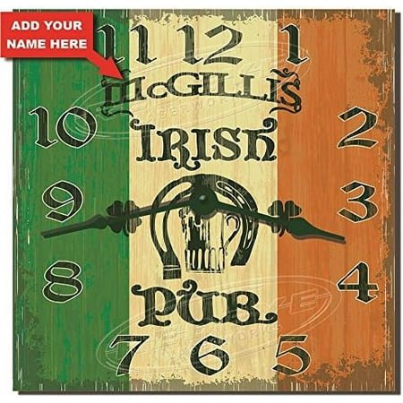 Irish Pub Hardboard Kitchen Clock - Personalized