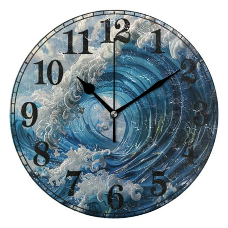 Japanese Wave Silent Wall Clock 10 Non-Ticking Battery Clock