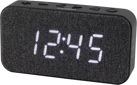 Jensen JCR-229 FM Digital Dual Alarm Clock Radio,Gray