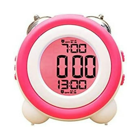 JINGT Kids Cute Alarm Clock With Night Light Stepless Dimming Led Digital Alarm Clock For Boy Girls Intelligent Program Control Red