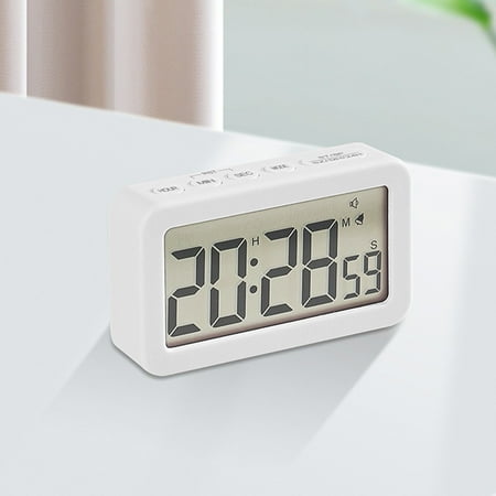 JMKQLZ Digital Alarm Clock, LED Display Electronic Stereo Clock Snooze Model12/24H Display for Bedrooms Heavy Sleepers Travel Desk Smart Clock