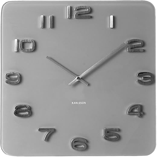 Karlsson Vintage Glass Wall Clock, Grey