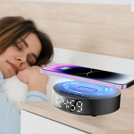 Ke1Clo Multi Functional Clock Wireless Charging 15W Wireless Charging Alarm Clock Suitable For IOS And Android Wireless Chargers Lighting Deals Lightning Deals Of Today Clearance