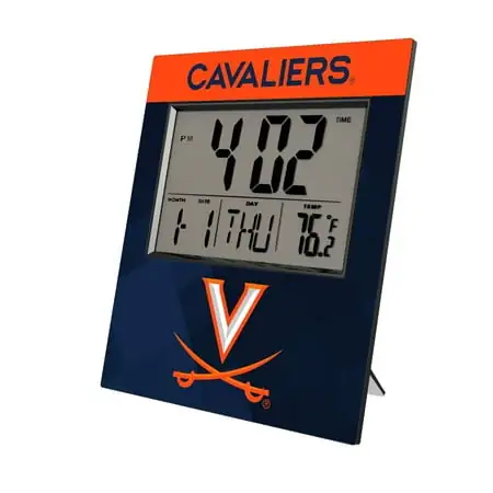 Keyscaper Virginia Cavaliers Color Block Digital Desk Clock