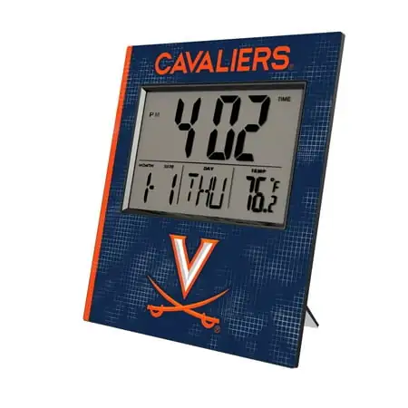 Keyscaper Virginia Cavaliers Cross Hatch Digital Desk Clock