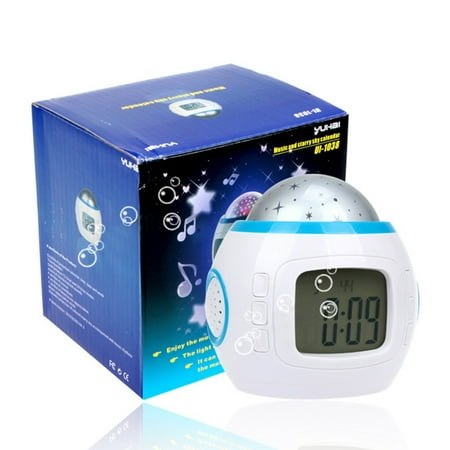 Kids Alarm Clock,Moon Stars 7 Color Changing Night Light Projector Alarm Clock,Temperature Detect for Toddler Digital Kids Alarm Clock, Students to Wake up at Bedroom Bedside for Alarm Clock Boys Girl