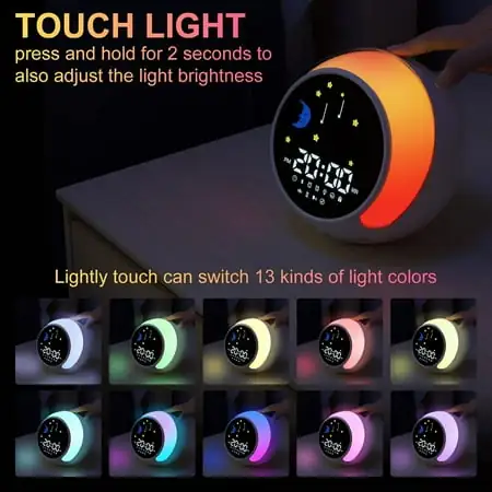 Kids Alarm Clock With Touch Night Light, Diy Recording Alarm Ringtones, Dual Alarm [3667]