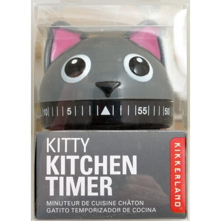 Kikkerland Kitty Cat Kitchen Timer 60 Min Cooking Count Down Clock Alarm Gift