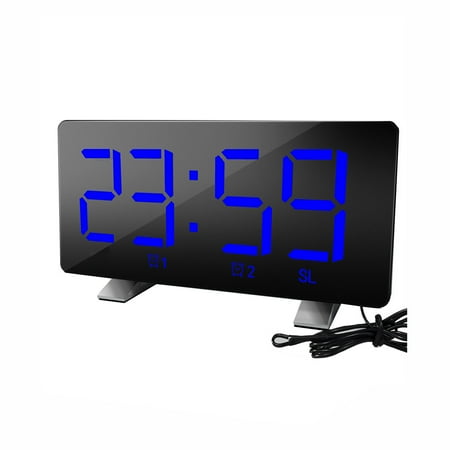 KQJQS LED Radio Digital Alarm Clock Creative Snooze Electronic Clock Dual Alarm Configuration FM Radio FM 7-inch Large Screen Display USB Charging Digital Clock