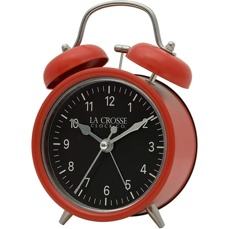 La Crosse Clock 617-3314 Red Twin Bell Quartz Alarm Clock[1673]