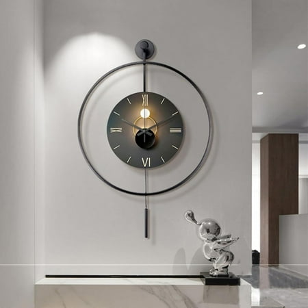 Large Modern Pendulum Wall Clock,20 in Wall Clocks for Living Room Decor,Classical Metal Minimalist Dial,Big Decorative Farmhouse Wall Clock for Bedroom Office Dining Room