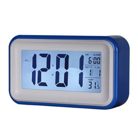 Large Screen LED Touch Sensor Digital Light Control Alarm Clock (Blue)